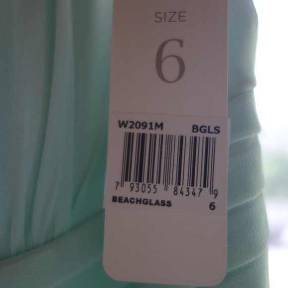 Donna Morgan Green Teal Sheer Gown - Picture 12 of 16